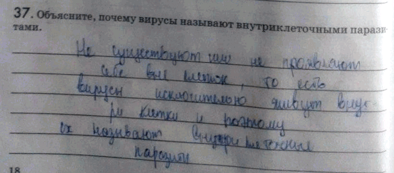 Изображение Упр.37 ГДЗ Рабочая тетрадь Пасечник 9 класс